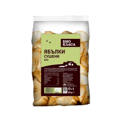 Био сушени ябълки 80 гр