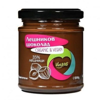 Лешников шоколад с 35 % фъстъци, веган 200 гр. vikinuts