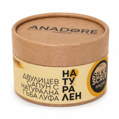 Silk&Scrub - Двулицев крем-бар с натурална гъба Loofah
