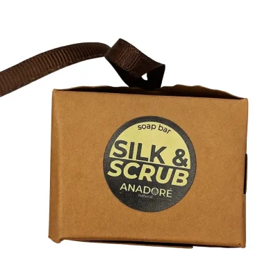 Silk&Scrub - Двулицев крем-бар с натурална гъба Loofah