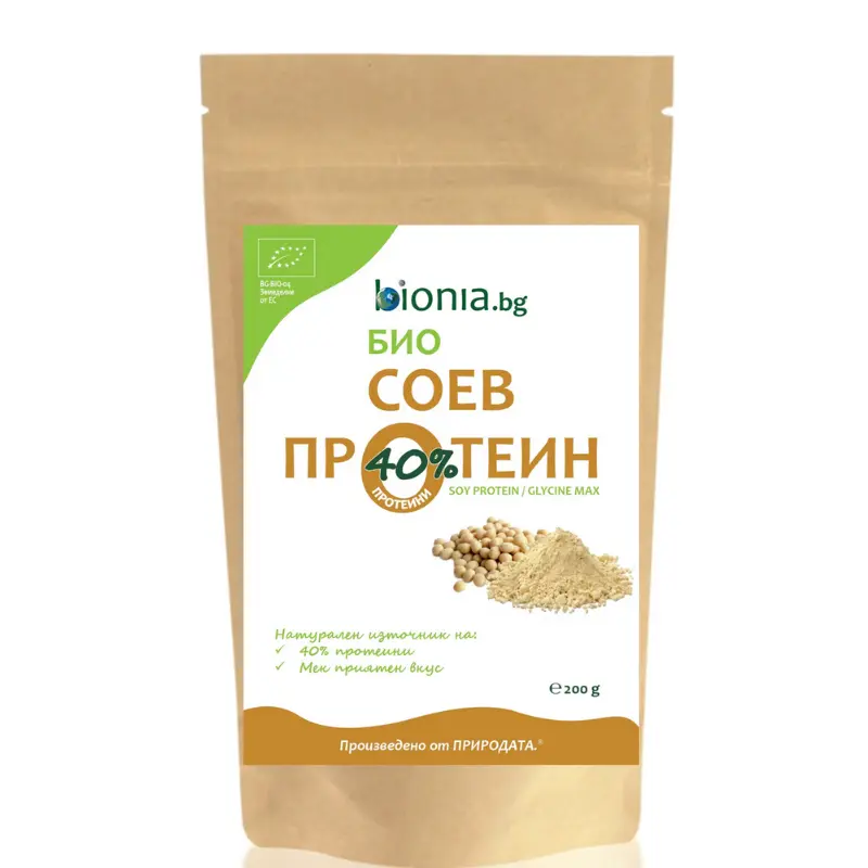 Био соев протеин на прах Bionia Био соев протеин на прах Bionia 200g веган