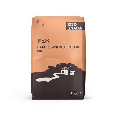 Био Брашно от Ръж, пълнозърнесто, 1kg, Био Класа