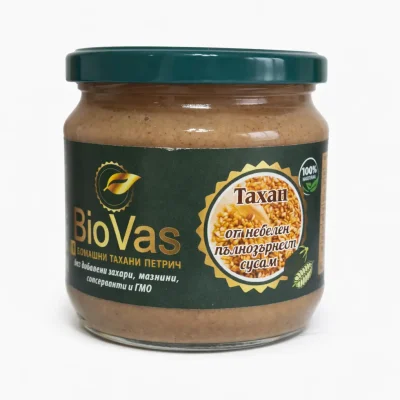 Пълнозърнест тахан от небелен сусам BioVas, 100% натурален продукт без добавки.