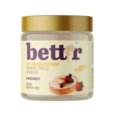 Био крем с кашу и лешник с вкус на бял шоколад Bett’r – веган десерт без добавена рафинирана захар.