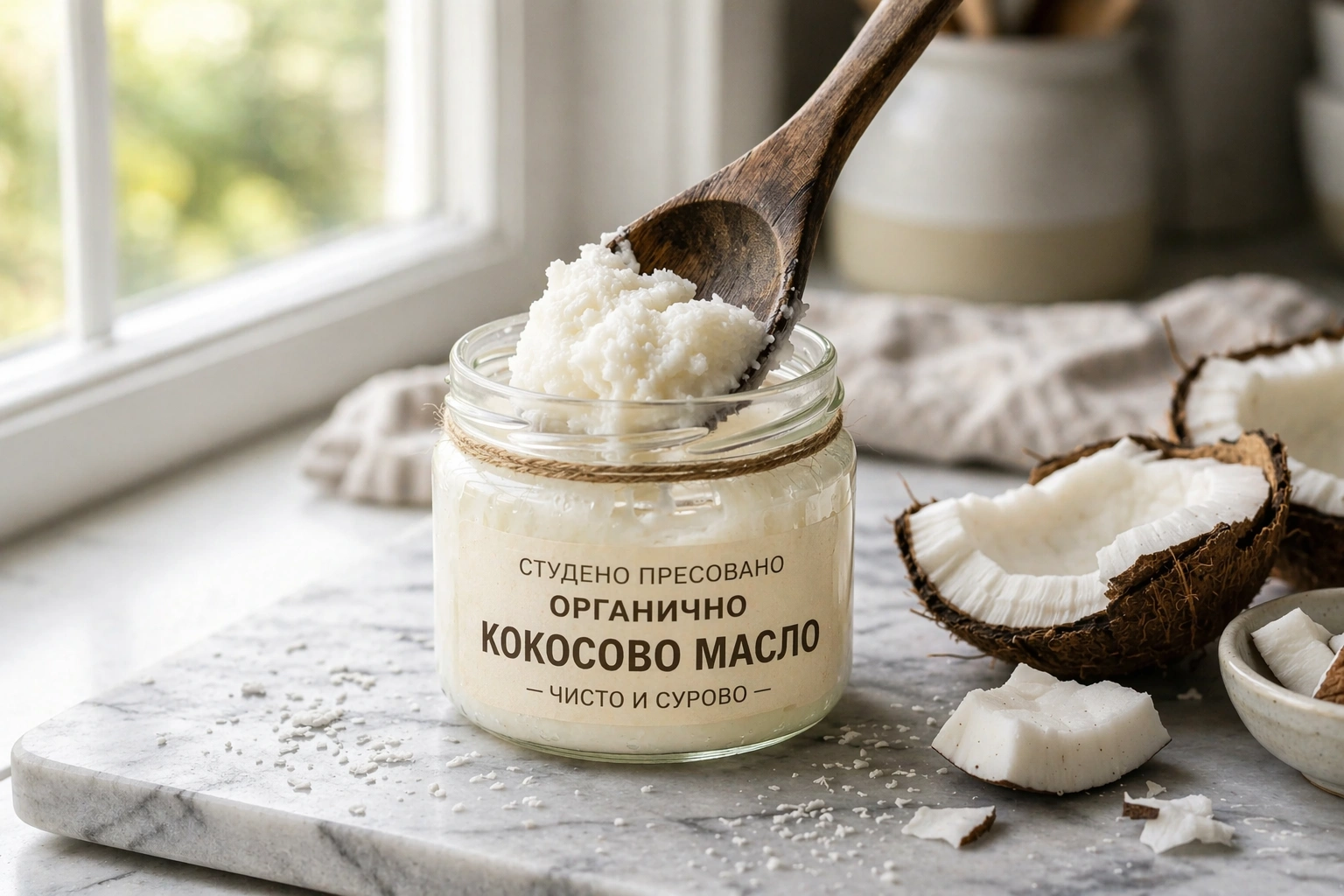 Органично студено пресовано кокосово масло за здравословно готвене