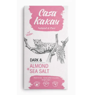 Занаятчийски черен шоколад с бадем и морска сол Casa Kakau