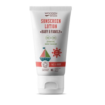 Био Слънцезащитен Лосион Baby&Family 50 SPF, 100 мл., Invisible Zink, Wooden Spoon