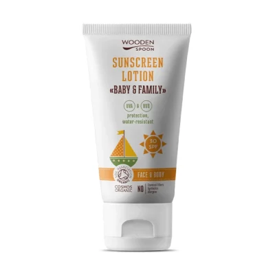 Био Слънцезащитен лосион Baby&Family Invisible Zinc, SPF30, 150 мл., Wooden Spoon