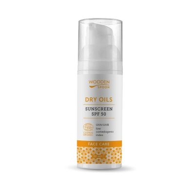 Био Слънцезащитен Лосион за лице "Dry oils" SPF50, 50ml, Wooden Spoon