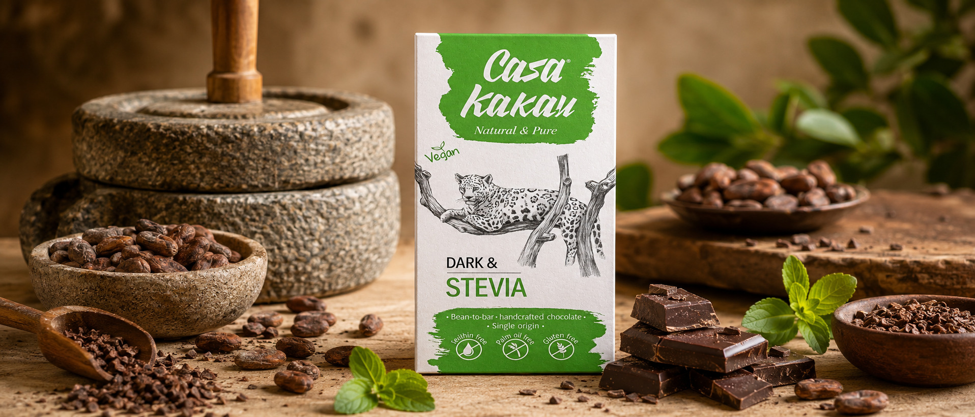 Casa Kakau черен шоколад със стевия