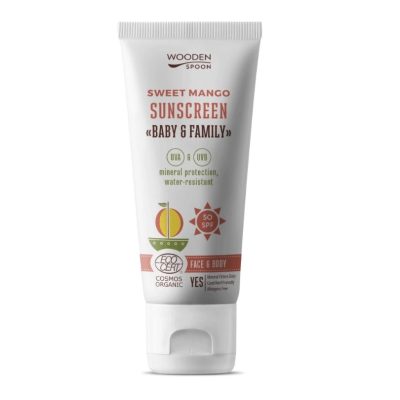 Слънцезащитен Лосион Baby & Family SPF50 Sweet Mango, 100 мл., Wooden Spoon