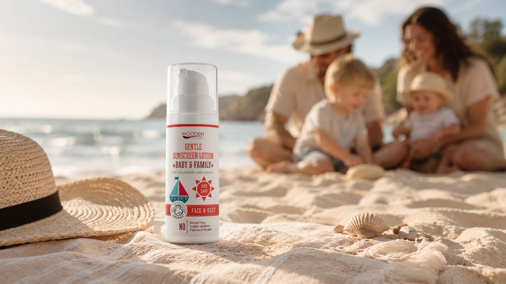 слънцезащитен лосион SPF50 Baby Family за бебета деца и възрастни