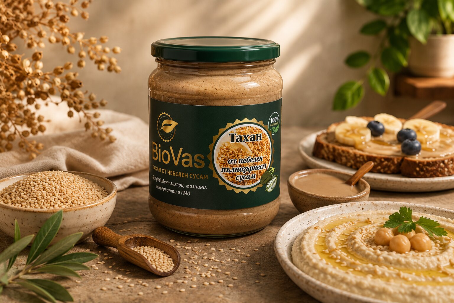тахан от сусам BioVas пълнозърнест 720 г