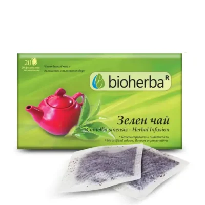 Зелен чай, 20 филтъра, Bioherba